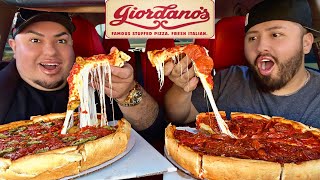 Giordano’s CHICAGO Style DEEP DISH Pizza w stevensushi [upl. by Dang]