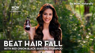 WOW Skin Science Red Onion Black Seed Oil Shampoo For 10x Stronger Hair ft Disha Patani [upl. by Herzen]