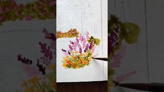 Lets Paint a mini Cottage with Watercolors and Coloured Pencils [upl. by Nue]