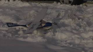 Cessna skyLane with ski  snow takeoff and landing [upl. by Taka]