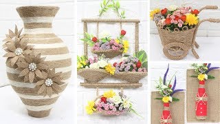 5 Jute craft ideas  Home decorating ideas handmade  3 [upl. by Eeloj67]