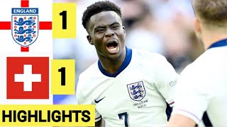 🌕 England vs Switzerland 11 HighLights  Saka goal Embolo goal fans reactions [upl. by Finstad844]