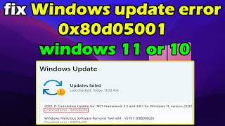 How to fix Windows update error 0x80d05001 windows 11 or 10 [upl. by Upali]