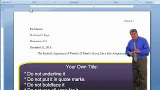 MLA Style Essay Format  Word Tutorial [upl. by Nytsirc]