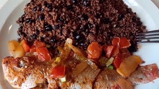 How to cook Bulgur wheat with black beans  Blè Haitian food [upl. by Ynattyrb]