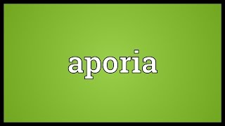 Aporia Meaning [upl. by Allit]