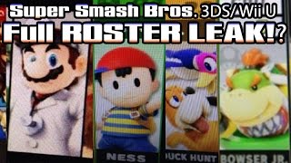 SSB4 FULL ROSTER LEAK  Super Smash Bros 3DS  Wii U [upl. by Dode]