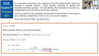 SOA Exam P Practice Q27 [upl. by Quar]