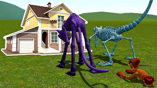 CatNap amp NightMare amp DogDay VS HOUSES Poppy Playtime Chapter 3 Garrys Mod [upl. by Naujed331]