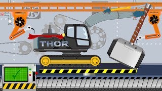 Thor Excavator  Toy Factory  Video For Kids  Koparka z Fabryki Zabawek [upl. by Retseh]