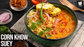 Corn Khow Suey Recipe  How To Make Veg Burmese Khow Suey  Veg Khow Suey  Chef Varun Inamdar [upl. by Hanser]