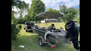 Installing a Bimini Top on my Grizzly Tracker 1754 [upl. by Yelsel]