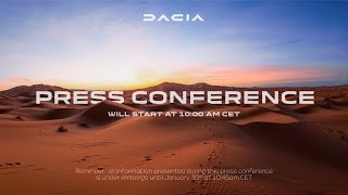 Conférence de Presse DACIA  30 janvier 2024  10h00 CET [upl. by Galang]