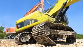 Excavator Track Repair On The Road Construction Site [upl. by Enilaf]