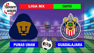 PUMAS UNAM VS GUADALAJARA  LIGA MX CUARTOS DE FINAL VUELTA [upl. by Anaiad809]