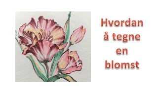 Hvordan å tegne en blomst [upl. by Onirotciv63]