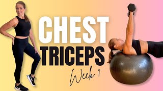 20 MIN Chest  Triceps  Strength Workout  NO JUMPING Week 1 Day 1 [upl. by Flatto926]