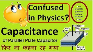 Capacitor Charge voltageparallel plate capacitance plate area separation dielectric constant EV [upl. by Atimad318]