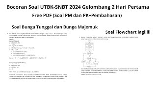 Bocoran Soal UTBK 2024 Gelombang 2 Hari Pertama [upl. by Mohr736]