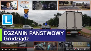 WORD Grudziądz  Trasa Egzaminu na Praw jazdy  Nagranie przebiegu prawdziwego egzaminu [upl. by Coe]