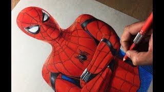 Drawing Spiderman Homecoming  Marvel  Avengers  Timelapse  Artology [upl. by Brause724]