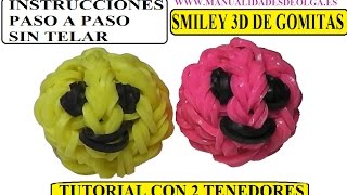 COMO HACER UNA CARITA FELIZ 3D SMILEY 3D CHARM SIN TELAR CON DOS TENEDORES [upl. by Naejamron]