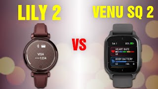 Garmin Lily 2 vs Garmin Venu Sq 2  Full Specs Compare Smartwatches [upl. by Atiuqram]