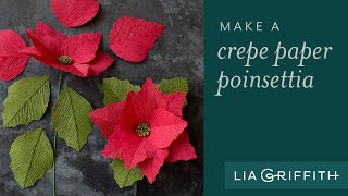 Make A Simple Crepe Paper Poinsettia [upl. by Adnorhs423]