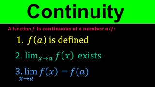 Continuity Definition  3 Step Definition of Continuity of a Function Piecewise Function Calculus [upl. by Dupuis125]