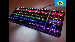 TeckNet Mechanical Keyboard Rainbow Backlit Illuminated Wired Gaming Keyboard with Blue Switches [upl. by Kerstin915]