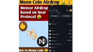 Moon Token Airdrop Moon token based on near protocol  Hot Coin Vs Moon coin  Meteor airdrop [upl. by Ahseina]