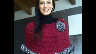 MAGLIA TUTORIAL COME FARE UN PONCHO AI FERRI SEMPLICE E VELOCE 4 di 4 [upl. by Atikehs]