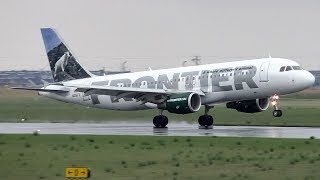 INAUGURAL FLIGHT Frontier Airlines A320200 Landing and Takeoff at Calgary Airport [upl. by Eelyab345]