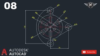 Autocad 2d Practice Drawing 08  AutoCAD tutorial for beginners akd autocad design [upl. by Lledra238]