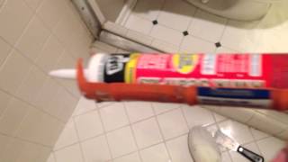 How To Caulk Your Shower Bathroom With New Silicone Rubber Caulk [upl. by Hadnama]