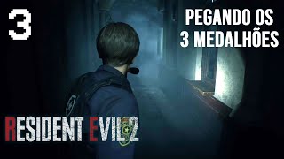 Resident Evil 2 Remake Leon A  Parte 3  Pegando os 3 Medalhões [upl. by Draper800]