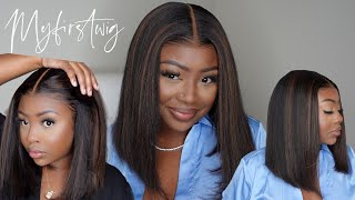 HOW TO PUT ON A WIG FOR BEGINNERS  MY FIRST WIG LITERALLY MyfirstWig Hair review [upl. by Niwroc]