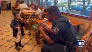 Young violinist teams up with Pembroke Pines police officer to play classic song [upl. by Terchie]