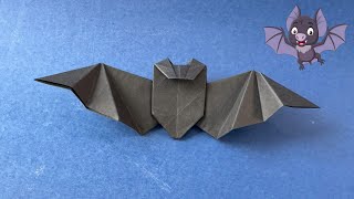 Vleermuis vouwen met papier  Hoe een papieren vleermuis te vouwen  Origami dieren [upl. by Ettelocin]