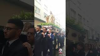 Volvemos a la procesión de la Merced llueven pétalos a su paso acompañada de la música de Acotaga [upl. by Ahdar]