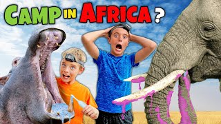 Camping with Elephants Hippos amp Leopards in Africa Kids Adventures [upl. by Elnore523]