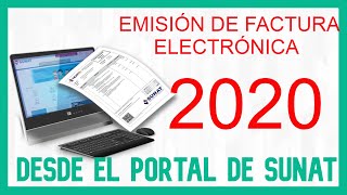 Como emitir una FACTURA ELECTRÓNICA desde SUNAT  Como hacer una Factura Electrónica 2020 [upl. by Clea]