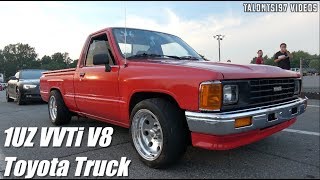 1UZ VVTi V8 Swapped Toyota Truck Drag Racing [upl. by Chev]