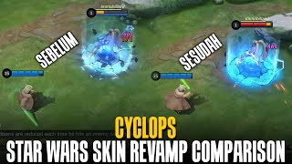 REVAMP SKIN STAR WARS CYCLOPS quotMASTER YODAquot MOBILE LEGENDS BANG BANG  COMPARISON SKIN ML [upl. by Groveman]