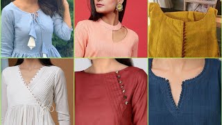 65 Neck designs to try with plain kurtis and suits [upl. by Acinok]