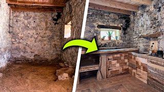 42 😳 Cómo hacer COCINA Rústica en CABAÑA ABANDONADA en mitad del monte [upl. by Fagen]