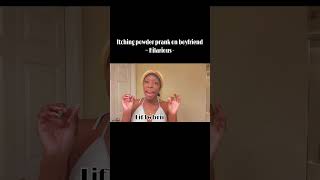 ITCHING POWDER PRANK ON BOYFRIEND 🤣🤣 — newvideo pranks viralshorts subscribers comedyvideo [upl. by Knah]