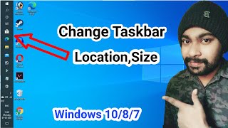 how to Change taskbar location  taskbar ko niche kaise laye [upl. by Azarria]