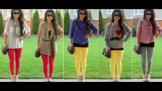 10 Outfits with Coloured Leggings [upl. by Drallim]