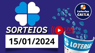 Ao vivo Quina Lotomania Lotofácil e mais sorteios de hoje  15012024 [upl. by Wertz]